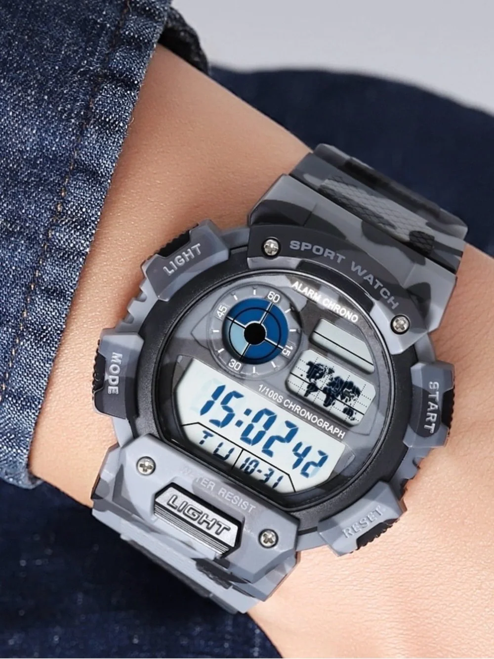 George Men's Black Digital Alarm-Stopwatch Watches - Lot of 2